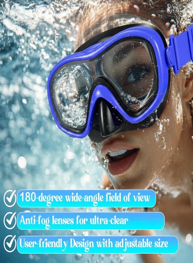 Relaxweex 3 Pcs Adult Youth Swim Goggles with Nose Cover Elastic Strap View Clear Waterproof for Snorkeling Diving Swimming (Black, Dark Blue, Green) - Image 4