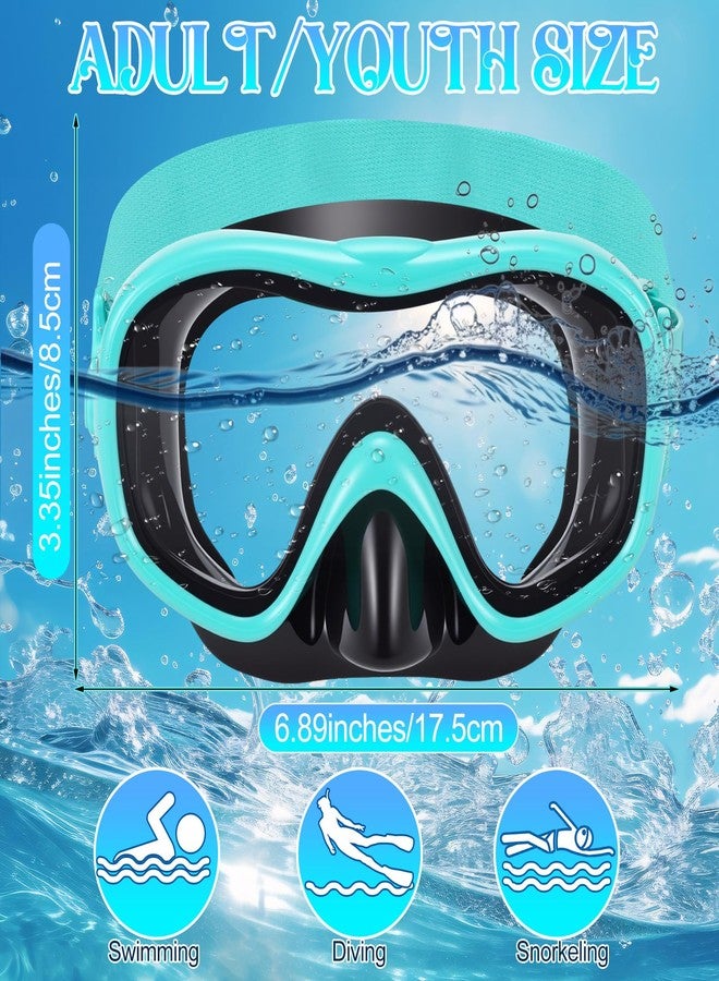 Relaxweex 3 Pcs Adult Youth Swim Goggles with Nose Cover Elastic Strap View Clear Waterproof for Snorkeling Diving Swimming (Black, Dark Blue, Green) - Image 2