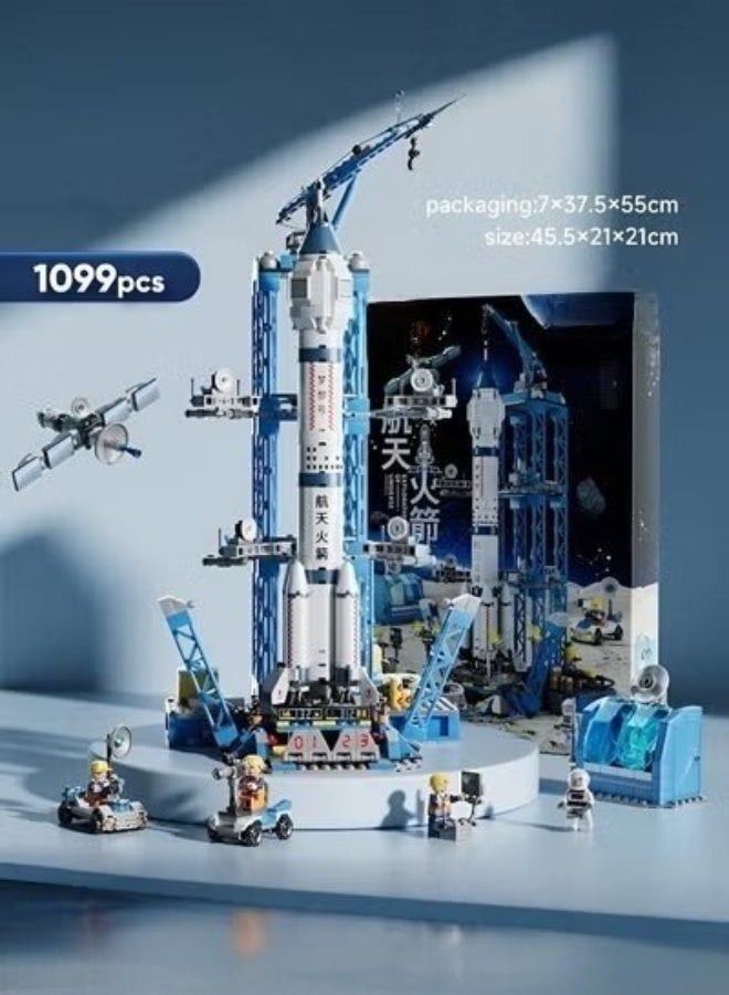 Joudiplay Space Shuttle Rocket Building Block Set Space Exploration Rocket Assembly Toy Rocket Ship Toy Set Space Launch System Building Block Set Suitable for children aged 6 years and above (1099 pieces) - Image 1