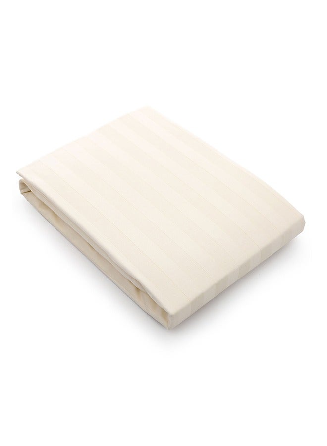 MEHALLA MEHALLA Fitted Sheet Set - Satin Stripe 2cm - Queen Off-White -100% Egyptian Cotton  - Image 2