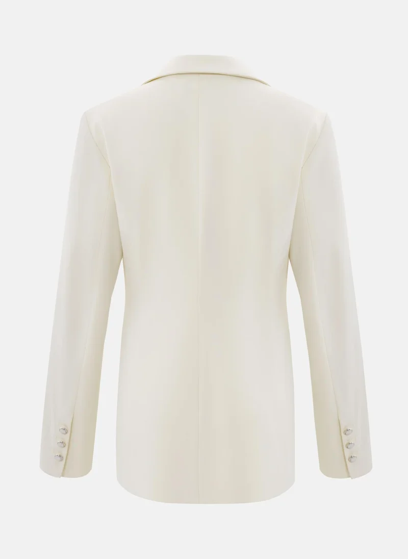 Lichi Straight single-breasted jacket with pearlescent buttons
