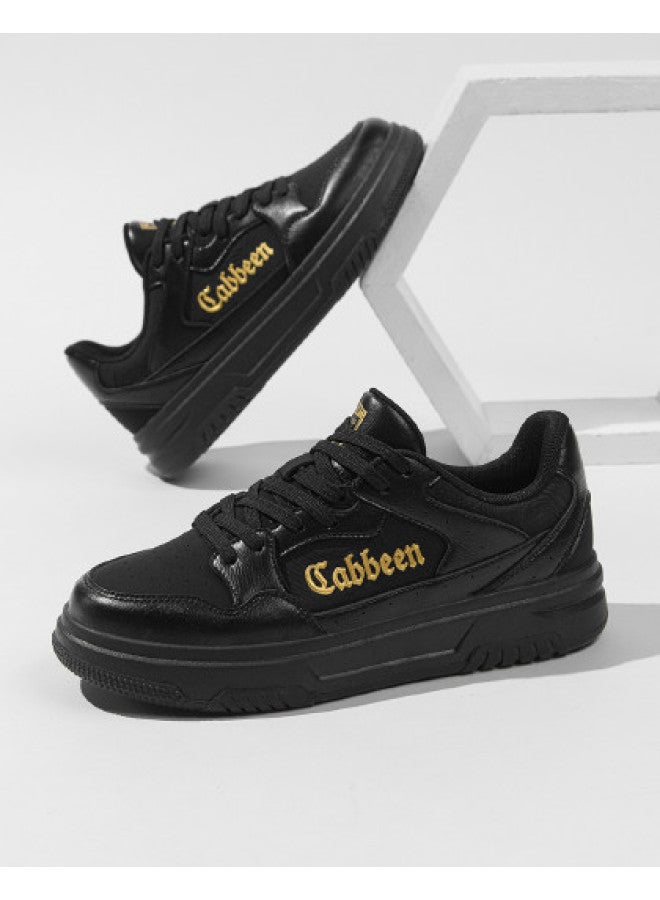 Cabbeen Years Spring New Fashion Perforated Casual Men's Shoes Versatile Patchwork Low-top Trendy Sneakers - Image 1