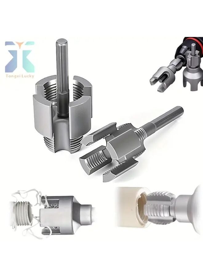 2 In 1 Heavy Duty PVC Pipe Threading Tool Kit With 1 2 Inch 3 4 Inch Dies Electric Drill Compatible - Image 2