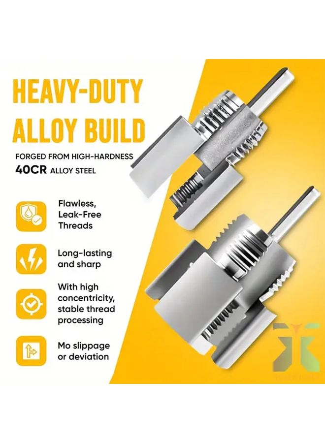 2 In 1 Heavy Duty PVC Pipe Threading Tool Kit With 1 2 Inch 3 4 Inch Dies Electric Drill Compatible - Image 5