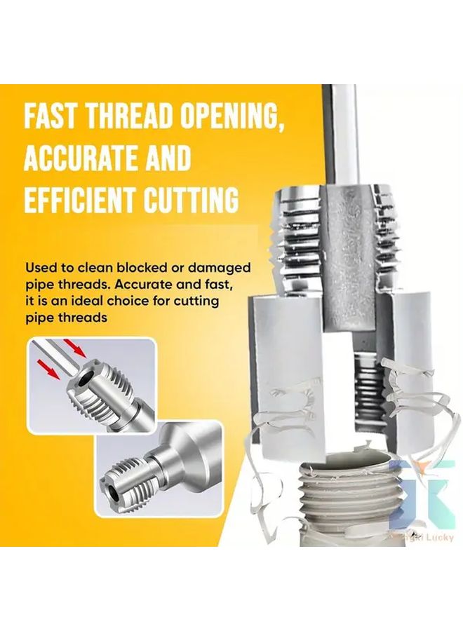 2 In 1 Heavy Duty PVC Pipe Threading Tool Kit With 1 2 Inch 3 4 Inch Dies Electric Drill Compatible - Image 3