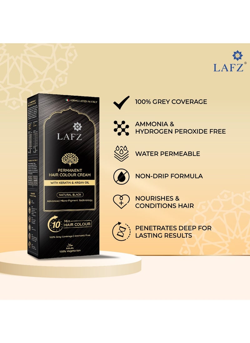 LAFZ Natural Black 10-Min Halal Hair Color (Pack of 2) 100% Grey Coverage | No Ammonia | Water Permeable | Enriched with Argan Oil & Coffee  - Image 4