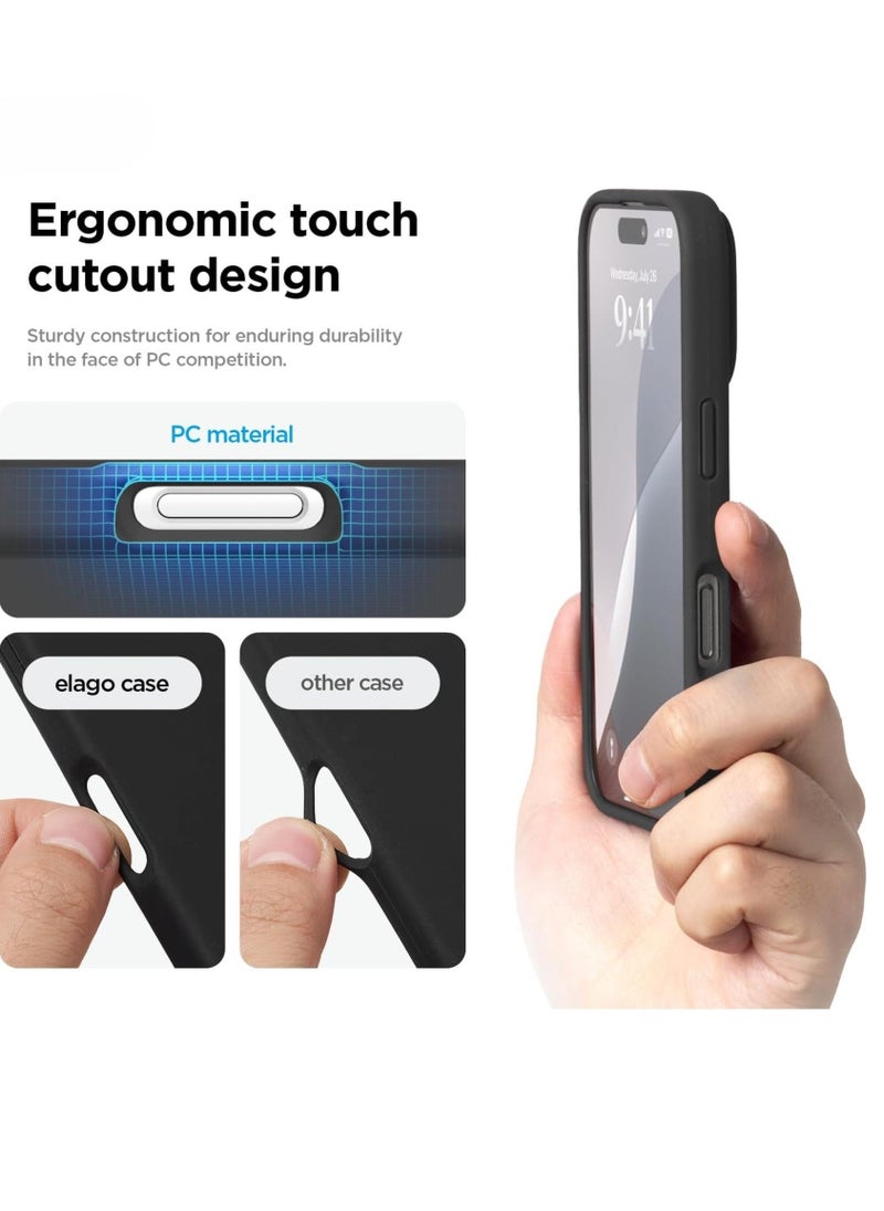 Raxoom iPhone 16 Pro Case Cover - Full Body Protection, Shockproof, Slim, Anti-Scratch Soft Microfiber Lining (Black) - Image 5