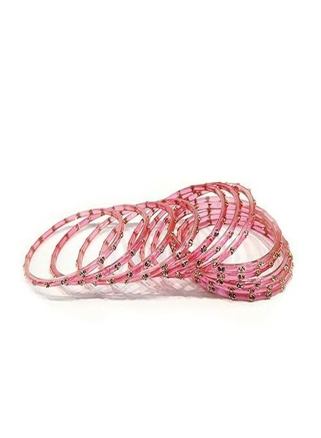 BANGLESKART مجموعة أساور زجاجية مطرزة من بانجلسكارت، أساور مصنوعة يدوياً، للنساء، 12 قطعة (غاجري) (2.4) - Image 3