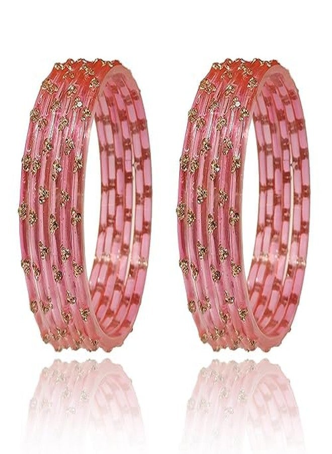 BANGLESKART مجموعة أساور زجاجية مطرزة من بانجلسكارت، أساور مصنوعة يدوياً، للنساء، 12 قطعة (غاجري) (2.4) - Image 2
