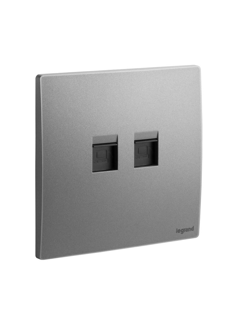 2G RJ45 UTP DATA SOCKET MALLIA SENSES DARK SILVERS 281165DS – LEGRAND