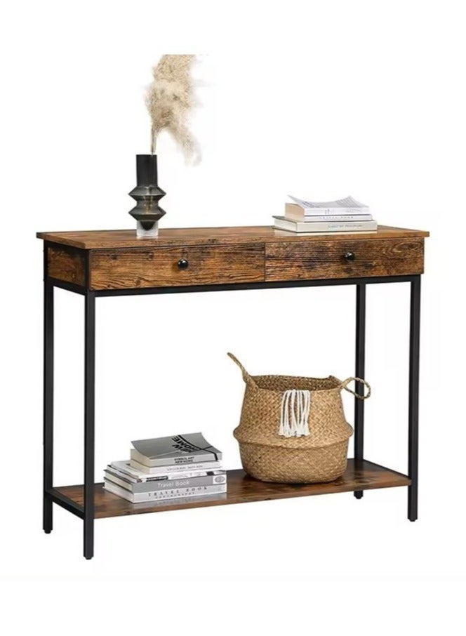 EXPERT ‘Modern wooden console table with drawers and metal frame - perfect for decoration, coffee table or entryway table , EI-108 - Image 1