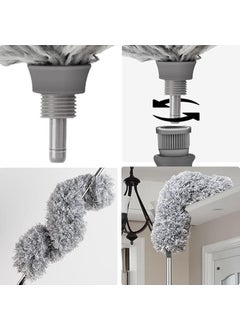 DreamSky DREAM SKY Microfiber Feather Duster Bendable Extendable Fan Cleaning Duster with 100 inches Expandable Pole Handle Washable Duster for High Ceiling FansWindow Blinds Furniture  - Image 2