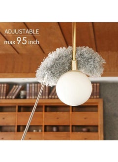 DreamSky DREAM SKY Microfiber Feather Duster Bendable Extendable Fan Cleaning Duster with 100 inches Expandable Pole Handle Washable Duster for High Ceiling FansWindow Blinds Furniture  - Image 4