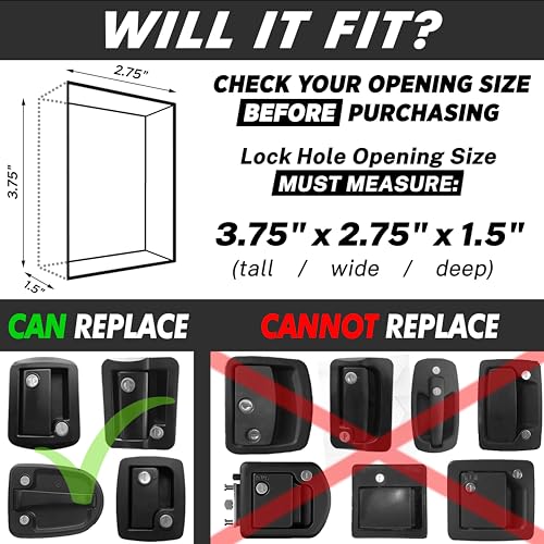 CARMTEK RV Keyless Entry Lock - 10 Digits V2.0 | Secure RV Door Lock Keyless Entry w/ 2 Inside Latches | Travel Trailer Door Lock Replacement w/ 2 Fobs, 4 Unique Keys | Only Fit 3.75" x 2.75" Lock Hole - Image 3