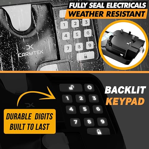 CARMTEK RV Keyless Entry Lock - 10 Digits V2.0 | Secure RV Door Lock Keyless Entry w/ 2 Inside Latches | Travel Trailer Door Lock Replacement w/ 2 Fobs, 4 Unique Keys | Only Fit 3.75" x 2.75" Lock Hole - Image 5