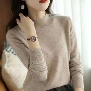 Design Sense Sweater Womens Half-turtleneck 2023 Autumn and Winter New Loose Long-sleeved Fashionable Bottoming Inner Knitted Top Trendy rice camel - pzsku/ZA96E1EDEF0F78087262AZ/45/_/1741690916/20424f8e-1c2c-48c8-af9b-2c813564e5f3
