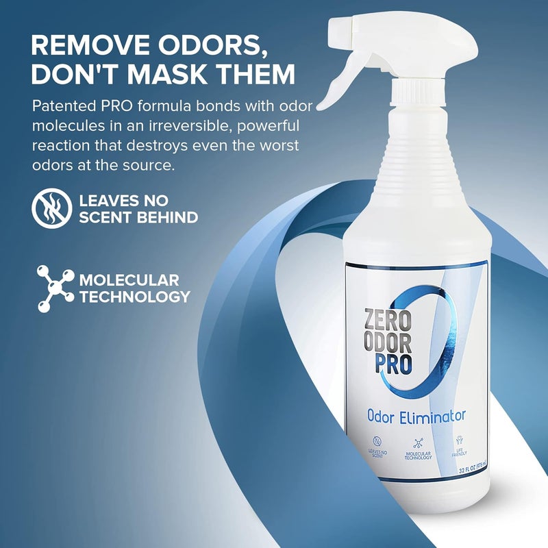 Zero Odor Pro - Commercial Strength Eliminator Odor Neutralizer, Room Deodorizer Odor Eliminator Musty Smell - Strongest Odor Eliminator Trigger Spray, (32-ounce) - Image 1