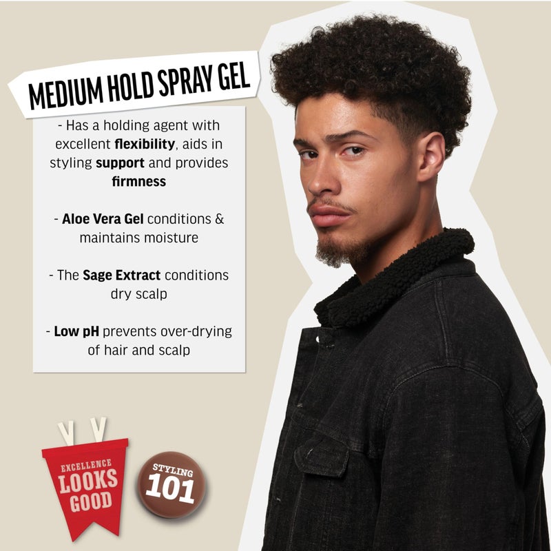 American Crew Medium Hold Spray Gel, Hair Styling Gift for Him, 8.4 fl oz - Image 2
