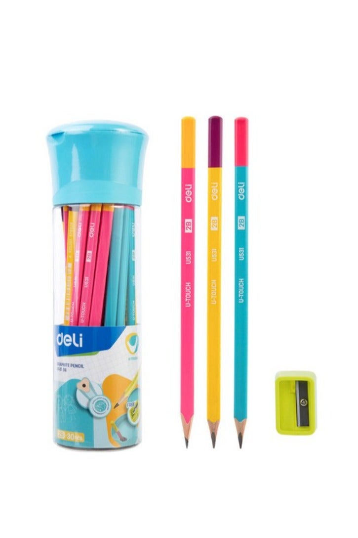 Deli set of 30 Graphite pencil + sharpener - Image 1