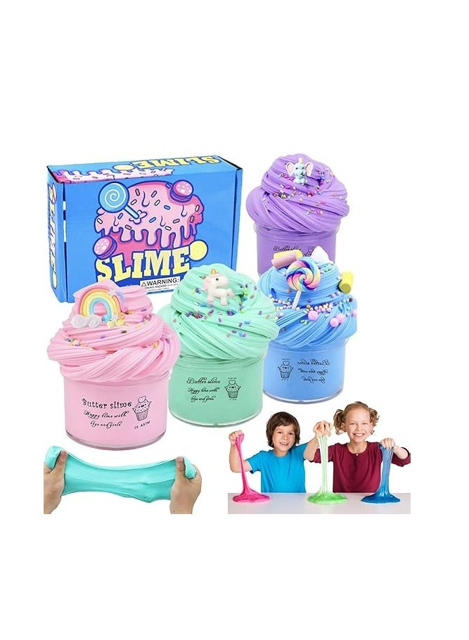 المنزل الذكي مجموعة سلايم فلافي غير سامة وغير لاصقة، هدية حفلات لتخفيف التوتر للأولاد والبنات والكبار (عبوة من 4 قطع) - Image 1