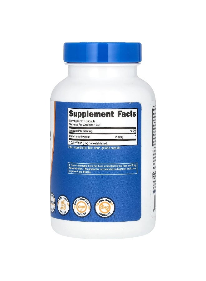 Nutricost Nutricost, Caffeine , 200 mg , 250 Capsules - Image 2