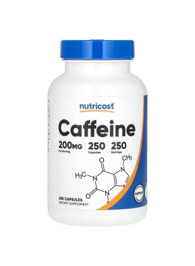 Nutricost Nutricost, Caffeine , 200 mg , 250 Capsules - Image 1