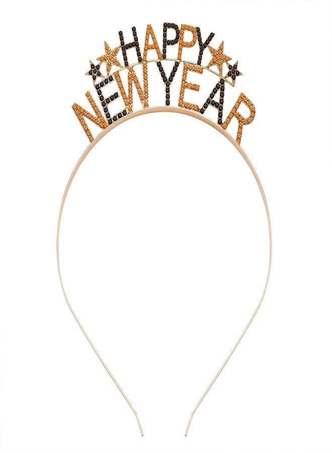 YAHPERN Happy New Year Headbands for Women Rhinestone New Year’s Eve Hairbands New Year Party Supplies Holiday Hair Accessory Gifts - Image 1