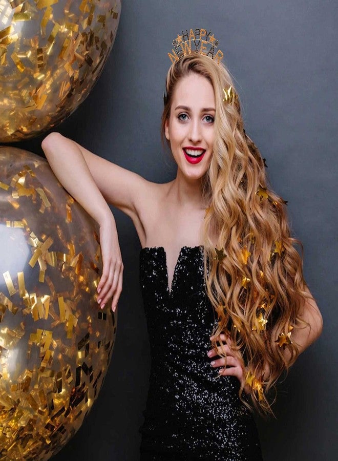 YAHPERN Happy New Year Headbands for Women Rhinestone New Year’s Eve Hairbands New Year Party Supplies Holiday Hair Accessory Gifts - Image 2