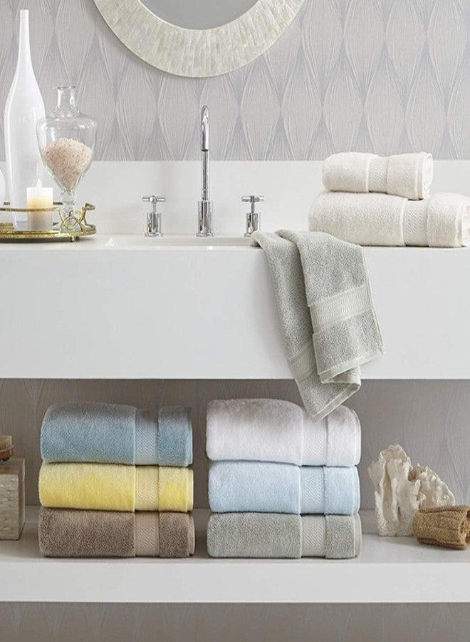 Sferra Amira Wash Cloth 12" x 12" - 50% Modal and 50% Extra Long Staple Combed Cotton, 600 GSM - Elegant Solid Design Washcloth - Super Soft, Highly Absorbent, and Quick Dry Bath Towels - White - Image 2