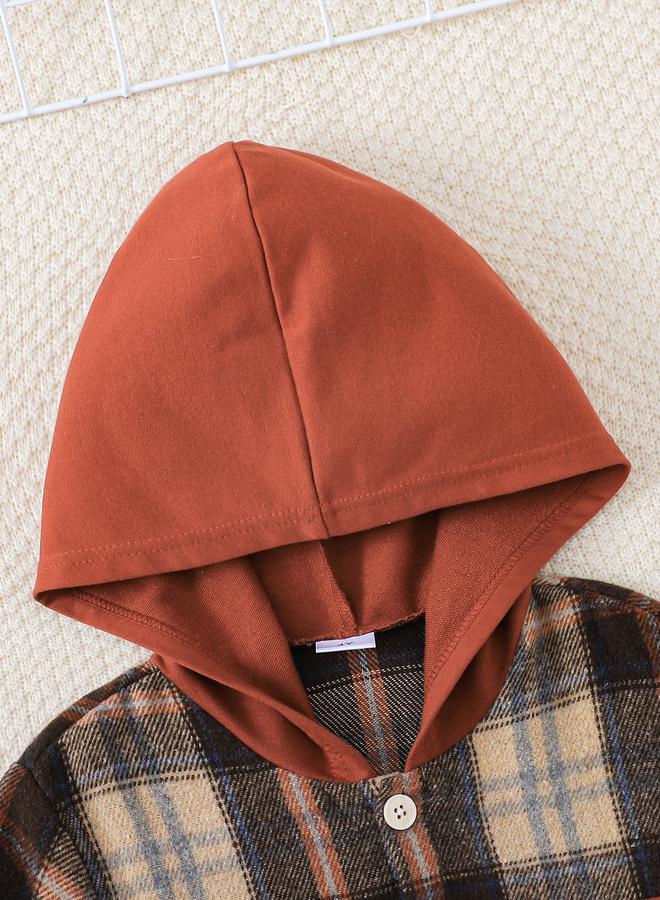 Take Two Boys Checked Hooded Shirt - Image 3