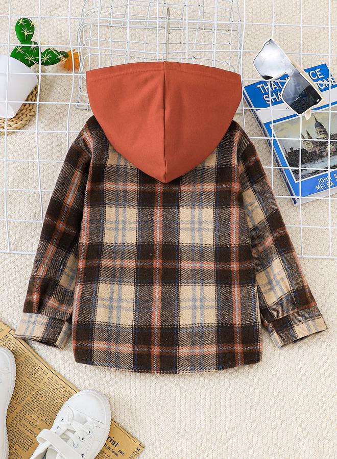 Take Two Boys Checked Hooded Shirt - Image 2