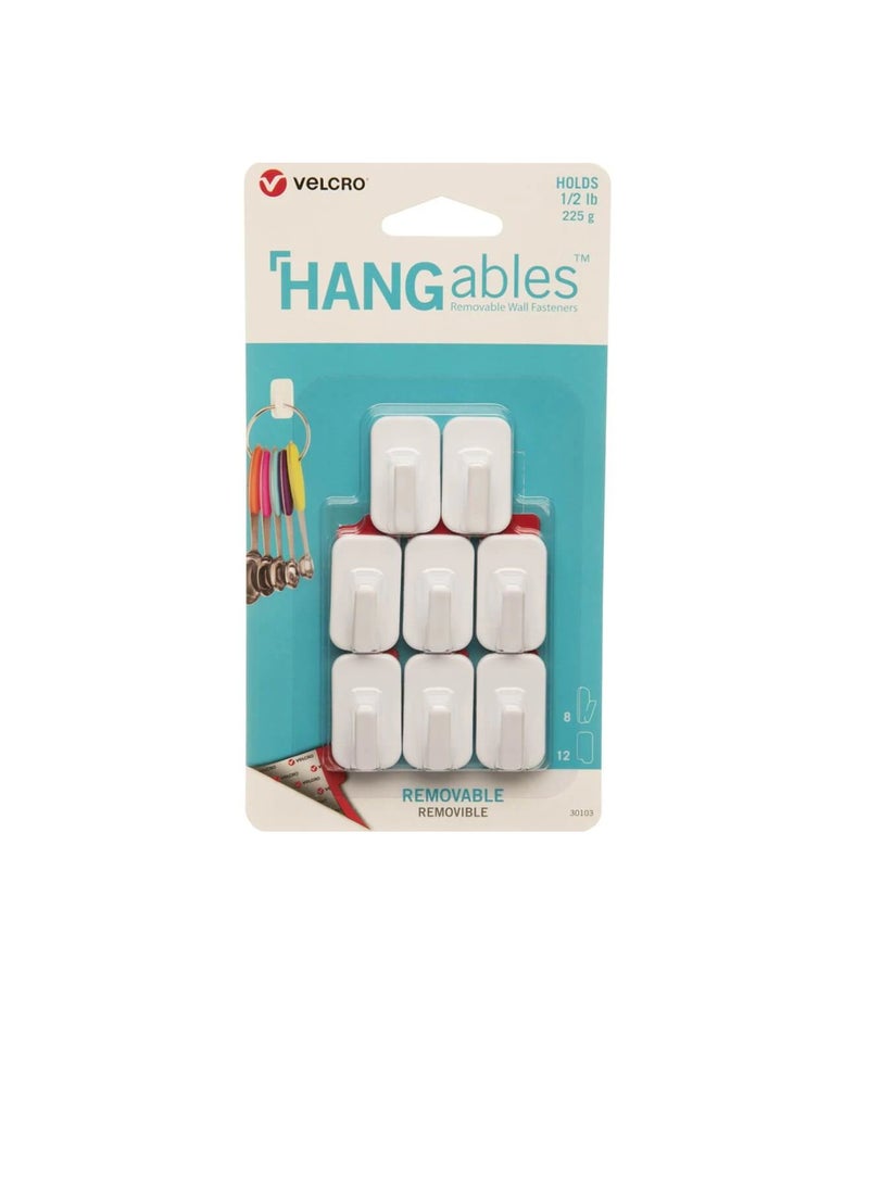 فيلكرو 8 عبوات خطاف حائط قابل للإزالة أبيض - Image 3