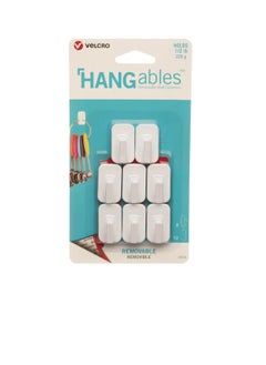 Velcro Removable Wall Hook 8 Pack White  - Image 1