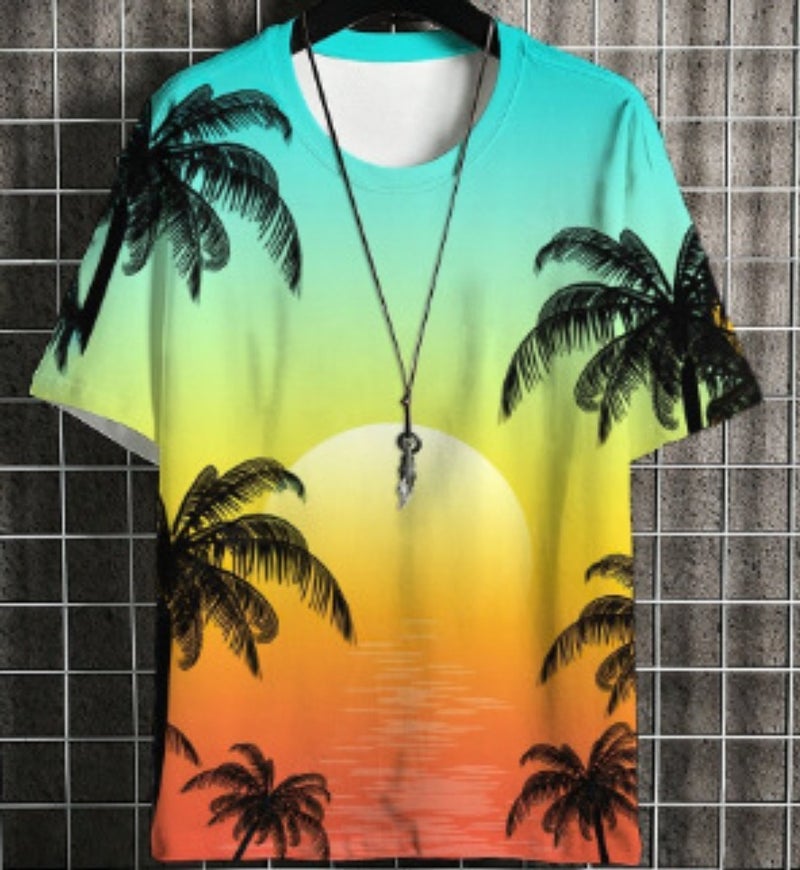 Men'S 3D Digital Printing Daily Round Neck Short Sleeve Street T-Shirt Mixed Batch - Image 1