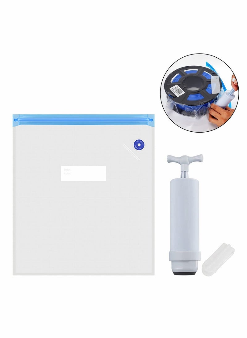 3D Printer Filament Moisture-Proof,  Reusable Storage bags for 3D Filament with Reusable Hand Pump - 10 Pack, 4 x Sealing Clip, 10 x Desiccant  - Image 3
