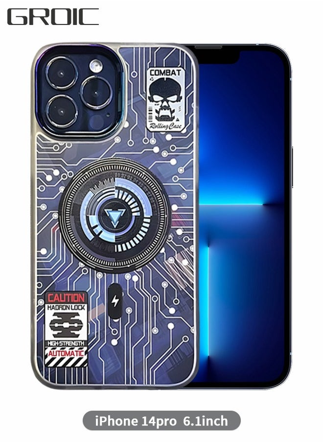 GROIC - Case for IPhone 14 Pro Case 6.1 Inch with MagSafe, Punk Pattern Trendy Design TPU Bumper Case Support Wireless Charging, Magnetic Case with Camera Lens Protector - Image 1