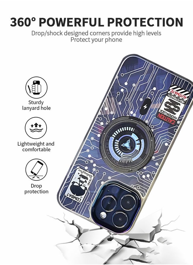 GROIC - Case for IPhone 14 Pro Case 6.1 Inch with MagSafe, Punk Pattern Trendy Design TPU Bumper Case Support Wireless Charging, Magnetic Case with Camera Lens Protector - Image 1