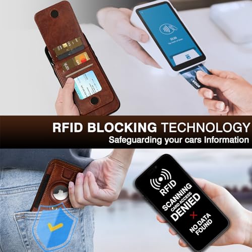 LOHASIC for iPhone 17 Pro Max Wallet Case, Magnetic Detachable Credit Card Holder Slot with RFID Blocking Cases Kickstand Compatible with Magsafe 6.9 inch, Dark Brown - Image 5