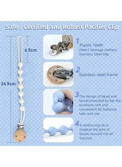 Bebiland 2 Pcs Pacifier Holder Clip, with 2 Pack Clear Pacifier Box, Binky Clips for Baby Pacifiers, Keep Pacifiers Clean and Secure, Soft and Flexible Paci Clips, Pacifier Clips Baby Girl and Baby Boy  - Image 2
