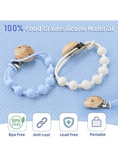 Bebiland 2 Pcs Pacifier Holder Clip, with 2 Pack Clear Pacifier Box, Binky Clips for Baby Pacifiers, Keep Pacifiers Clean and Secure, Soft and Flexible Paci Clips, Pacifier Clips Baby Girl and Baby Boy  - Image 4