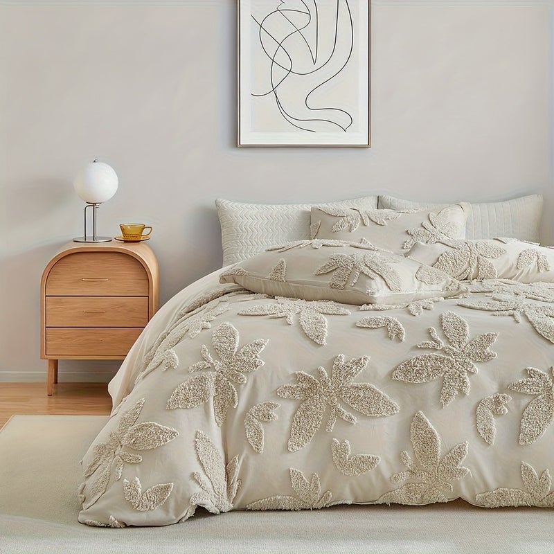 Washable 2/3pcs Duvet Cover Set - Three-Dimensional Tufted Butterfly Pattern, Shabby Chic Style Bedroom Decor, Soft and Comfortable Multi-Size Bedding, Breathable High-Quality Polyester Bedding, Suitable for All Seasons - Image 5