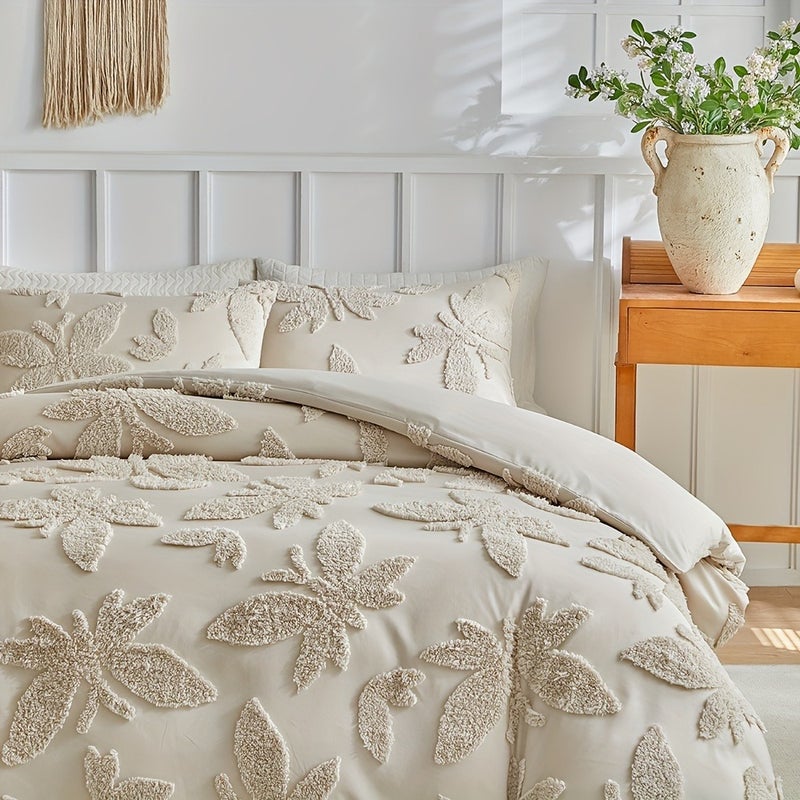 Washable 2/3pcs Duvet Cover Set - Three-Dimensional Tufted Butterfly Pattern, Shabby Chic Style Bedroom Decor, Soft and Comfortable Multi-Size Bedding, Breathable High-Quality Polyester Bedding, Suitable for All Seasons - Image 4