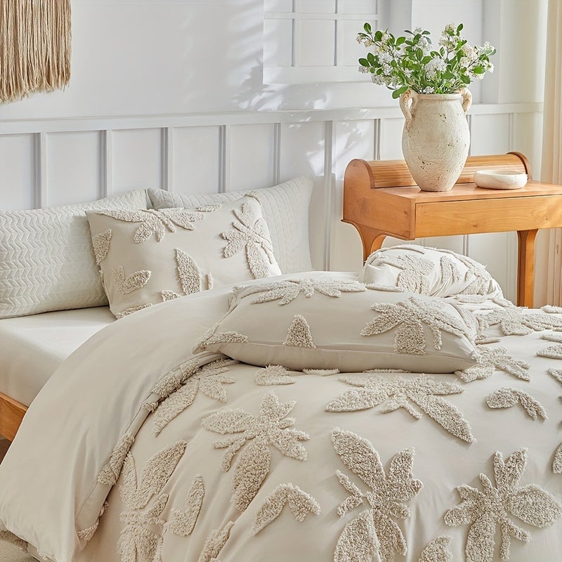 Washable 2/3pcs Duvet Cover Set - Three-Dimensional Tufted Butterfly Pattern, Shabby Chic Style Bedroom Decor, Soft and Comfortable Multi-Size Bedding, Breathable High-Quality Polyester Bedding, Suitable for All Seasons - Image 3