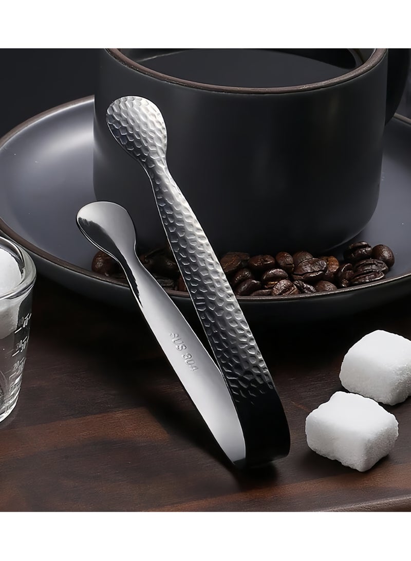 KOOKNA Stainless Steel Tongs, Rust-Resistant Ice Tongs and Sugar Tongs for Coffee Bar, Small Serving Tongs for Food, Ice, Sugar Cube, Salad, Toaster and Desserts, Elegant Kitchen Utensils - 2pcs - Image 3