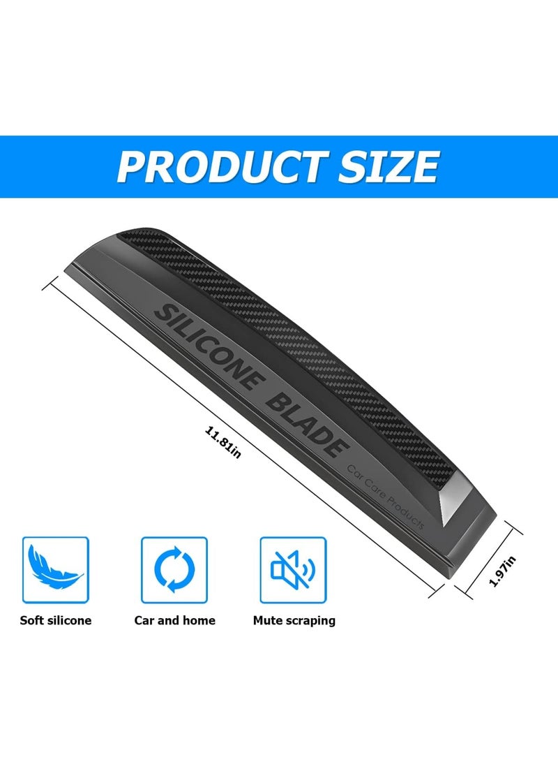 Car Window Squeegee, Soft Silicone Blade for Cleaning Water, Professional One-Piece Auto Glass Water Wiper, Water Scraper Cleaner for Shower Doors Mirror, Home Drying Use - Image 5