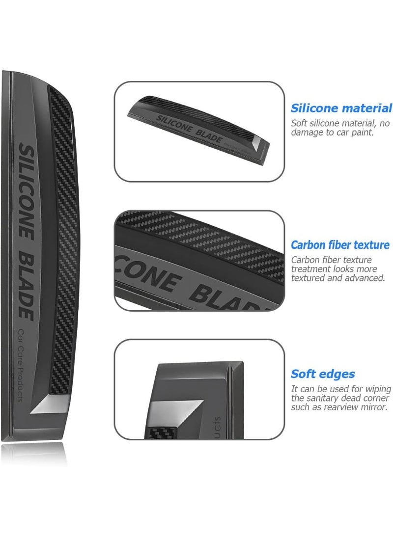 Car Window Squeegee, Soft Silicone Blade for Cleaning Water, Professional One-Piece Auto Glass Water Wiper, Water Scraper Cleaner for Shower Doors Mirror, Home Drying Use - Image 3