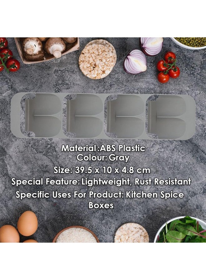SUKHAD Spice Insert Drawer, 8 Grids Spice Rack Dining, Spice Storage for Kitchen | 39.5 x 10 x 4.8 cm | Grey - Image 2