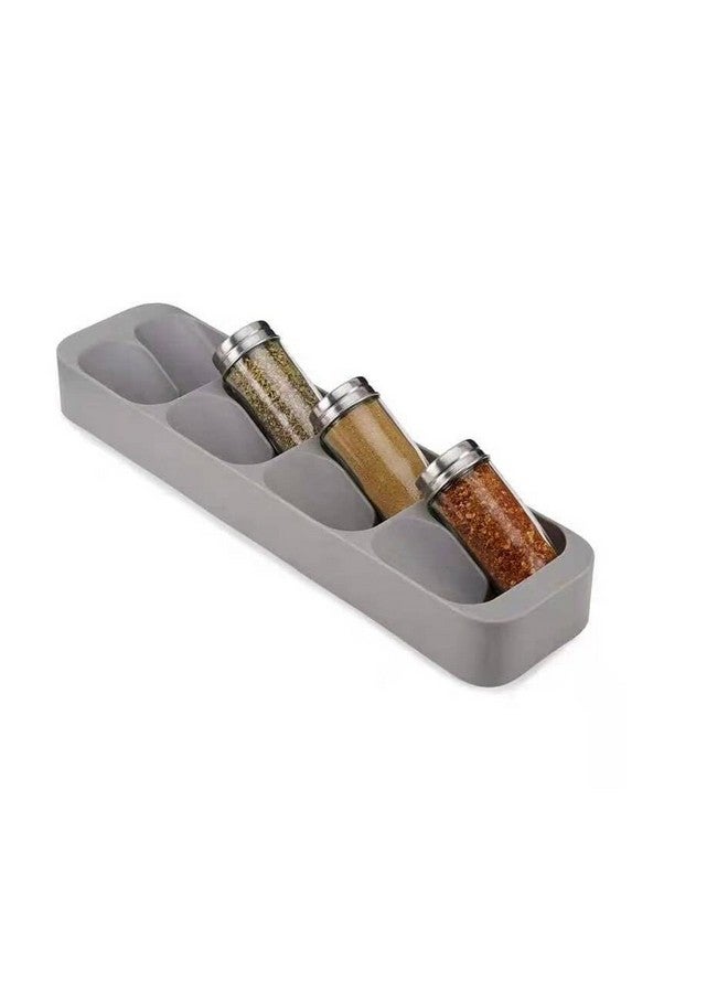 SUKHAD Spice Insert Drawer, 8 Grids Spice Rack Dining, Spice Storage for Kitchen | 39.5 x 10 x 4.8 cm | Grey - Image 1