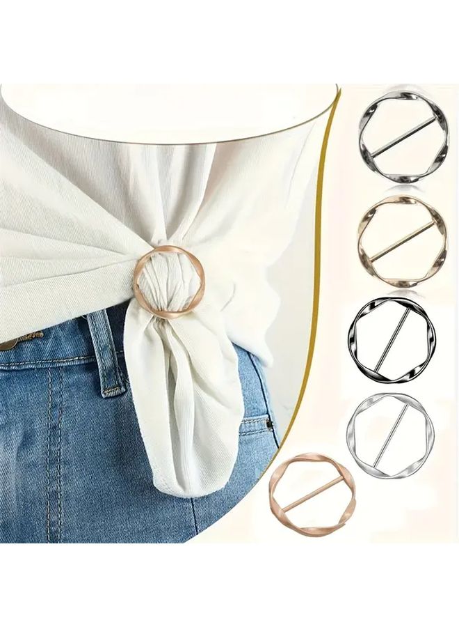 5Pcs Assorted Metal Scarf And T Shirt Clip Set For Clothing Fixing Without Sewing - Image 1