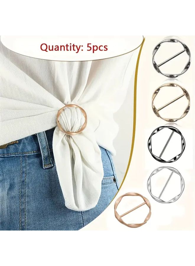 5Pcs Assorted Metal Scarf And T Shirt Clip Set For Clothing Fixing Without Sewing - Image 3